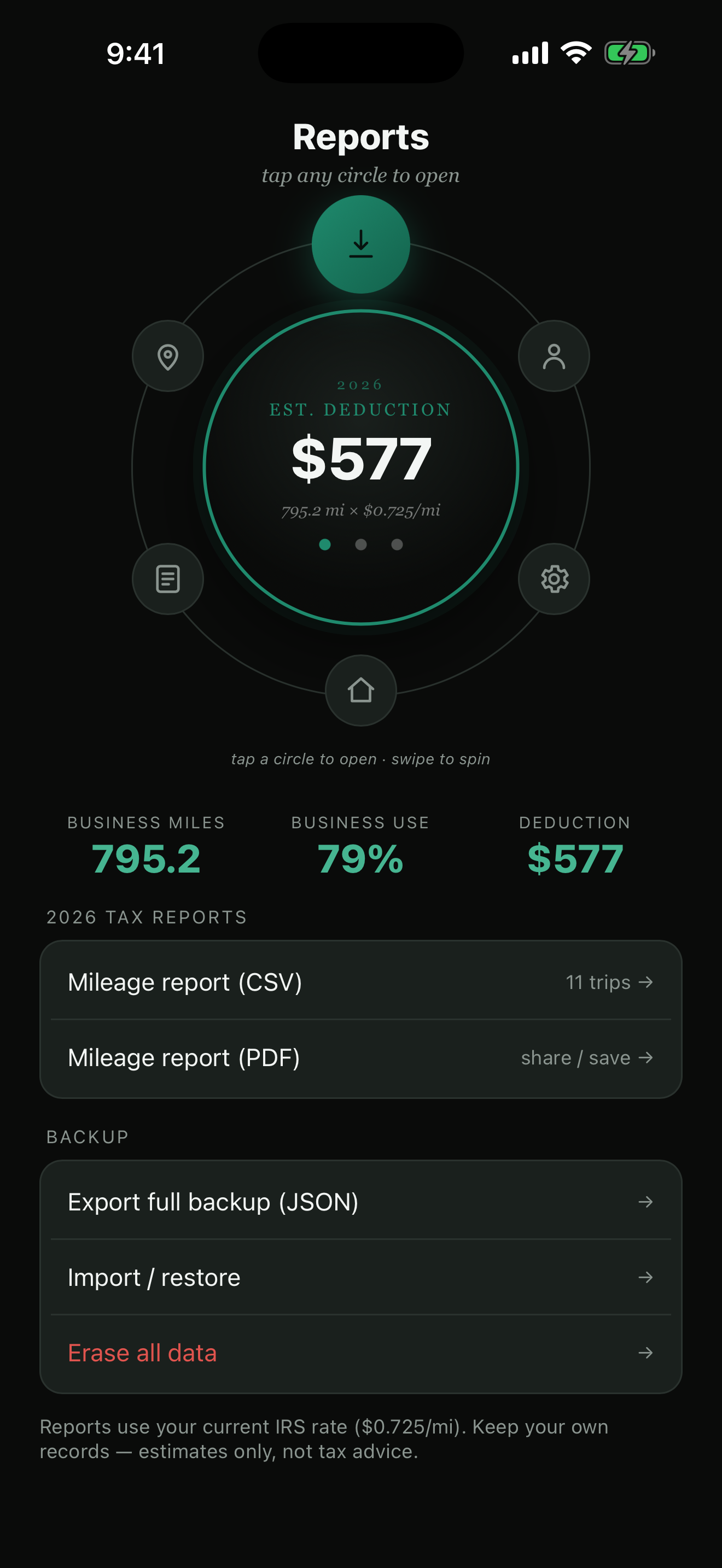 HustleMinder report export