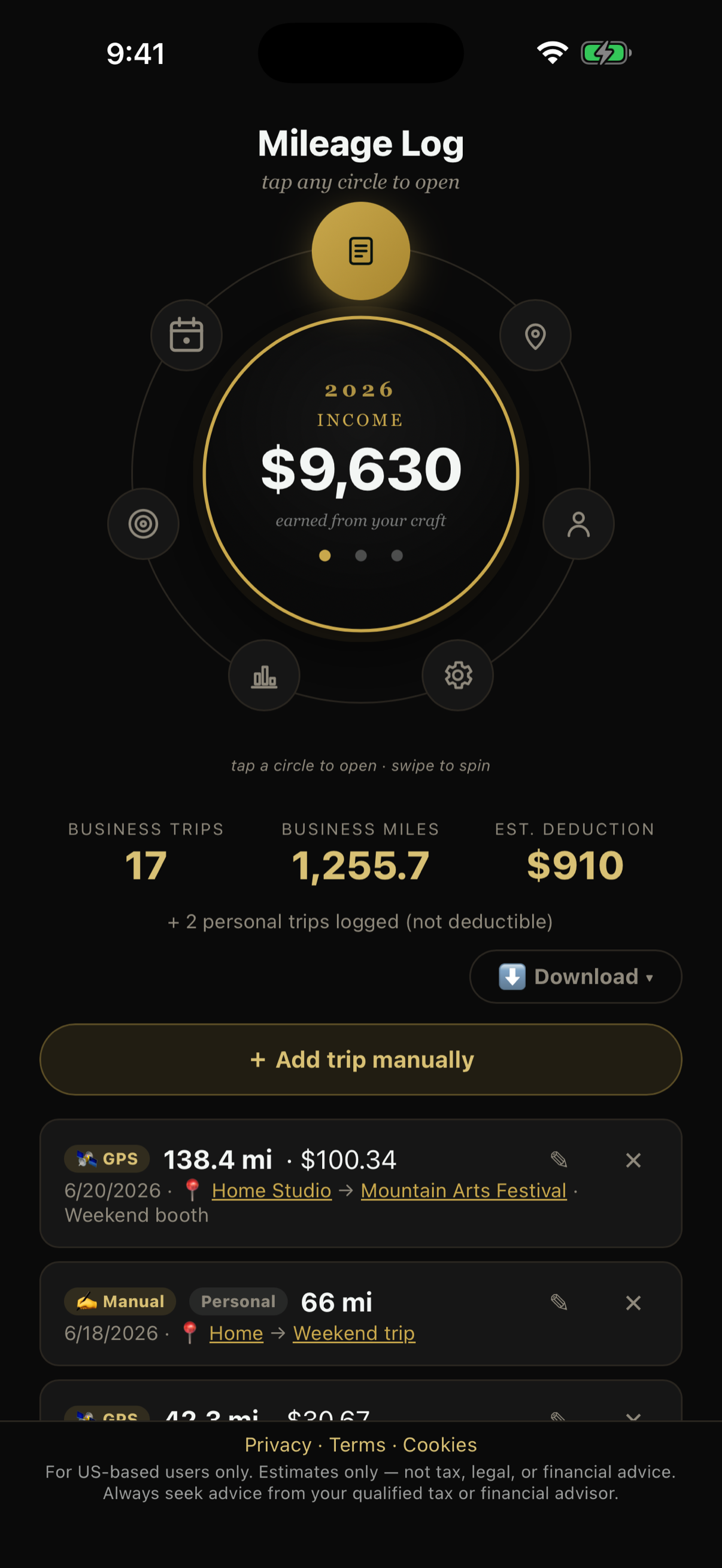 Mileage log